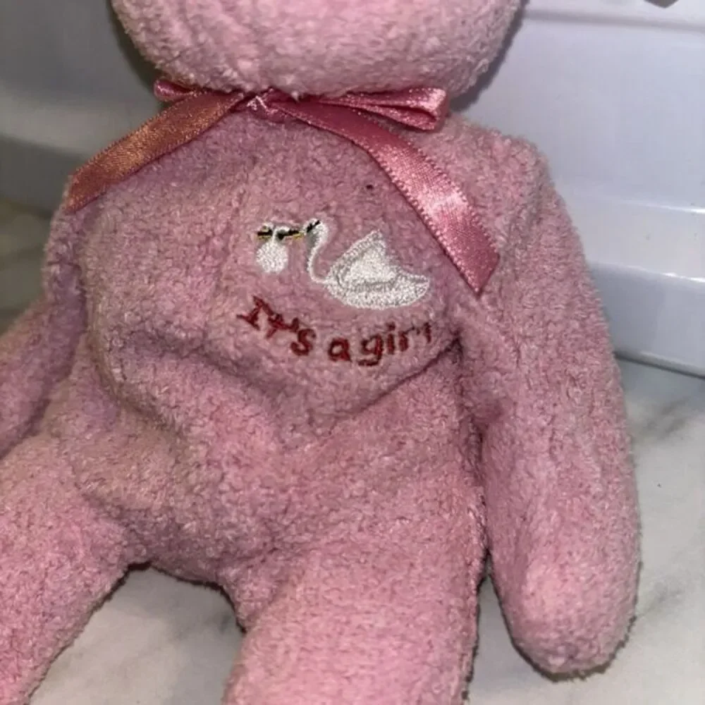 TY Beanie Baby - BABYGIRL the Bear (with Stork & It's a Girl on Chest) (8.5 inch